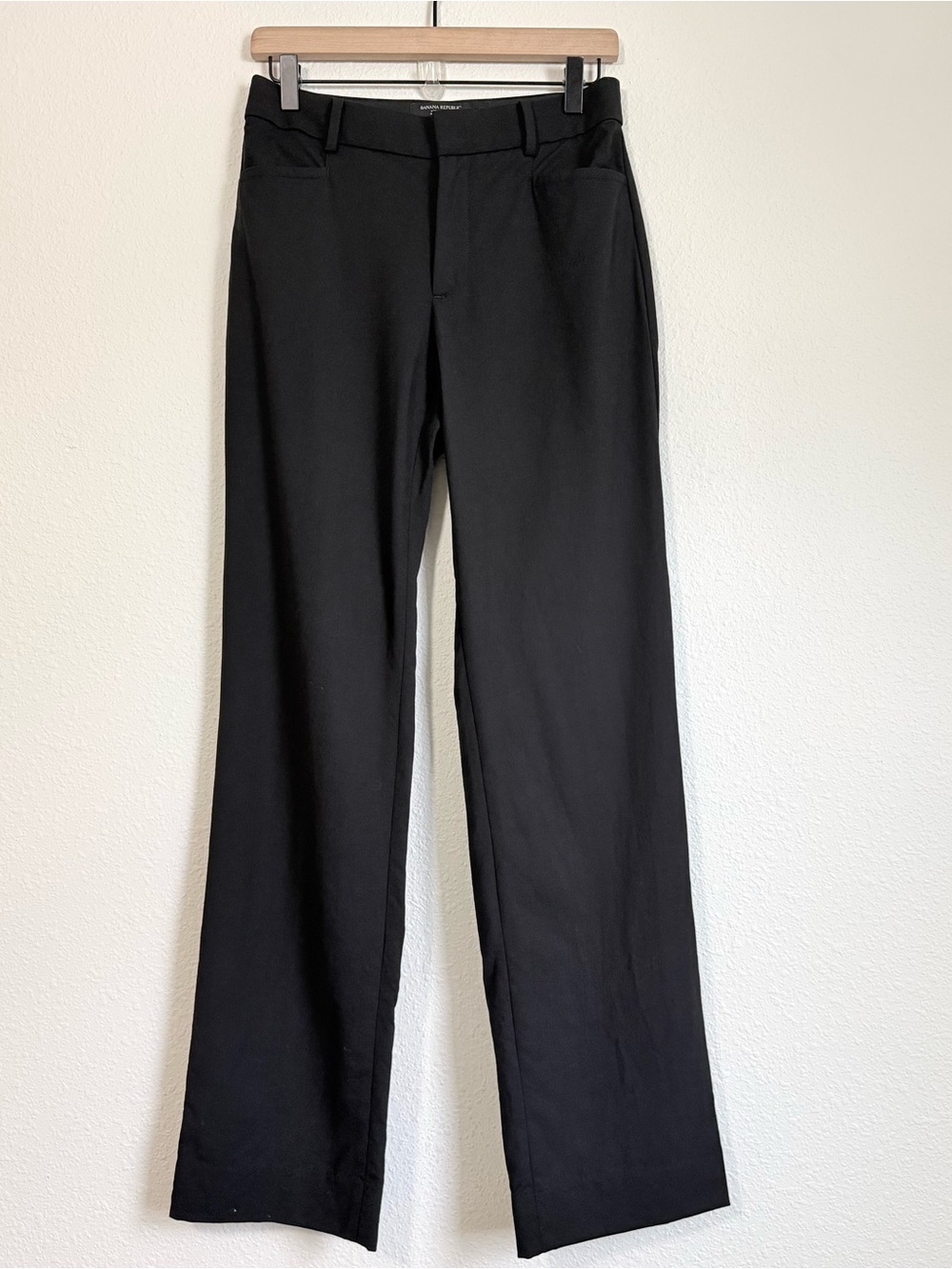 Banana Republic Mid Rise Straight Leg Tailored Wool Trousers Classic Minimalist - Picture 6 of 10